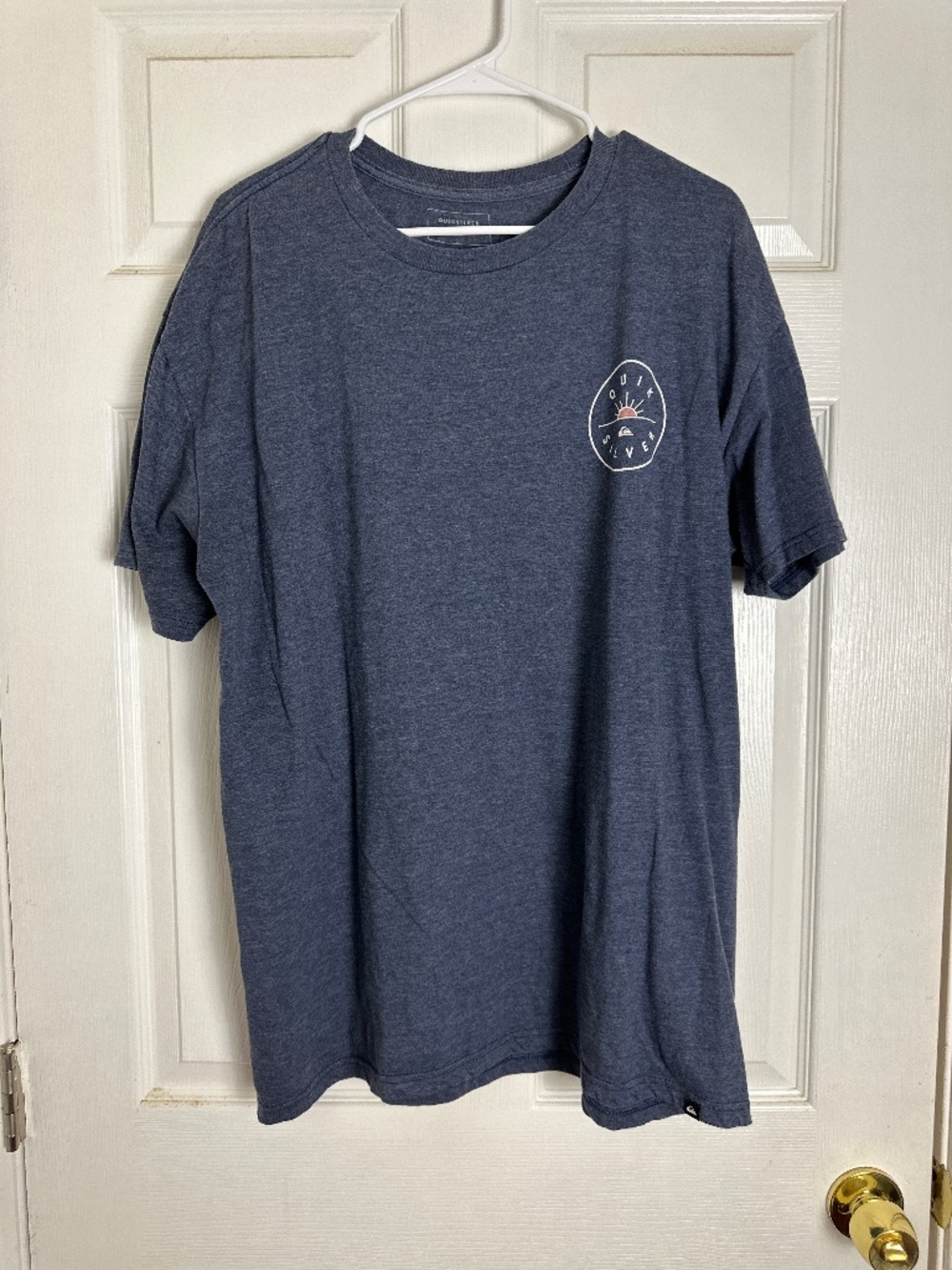 Quiksilver Summer Surf Regular Fit Blue Graphic Short Sleeve T-Shirt Men Size XL